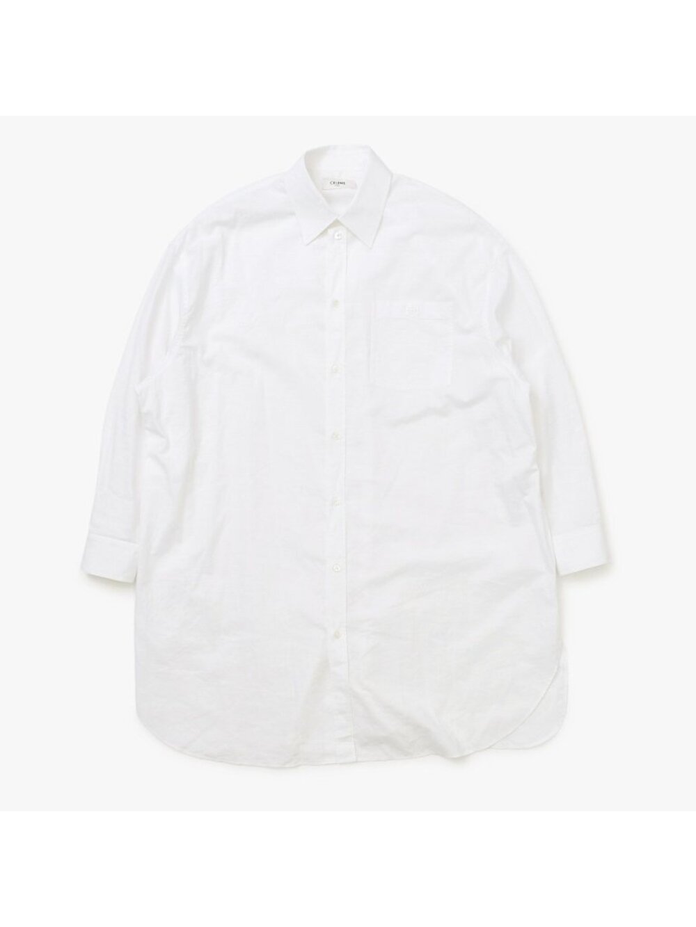 Celine Painter Shirt Dress Triomphe Embroidery White 34